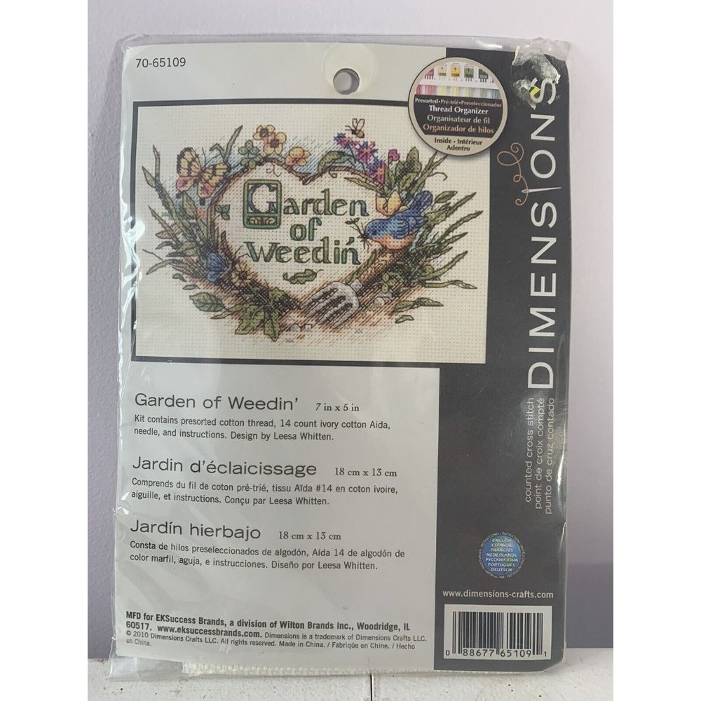 Vintage Dimensions Cross Stitch Kit Country Garden Garden Of Weedin’ 7” x 5”